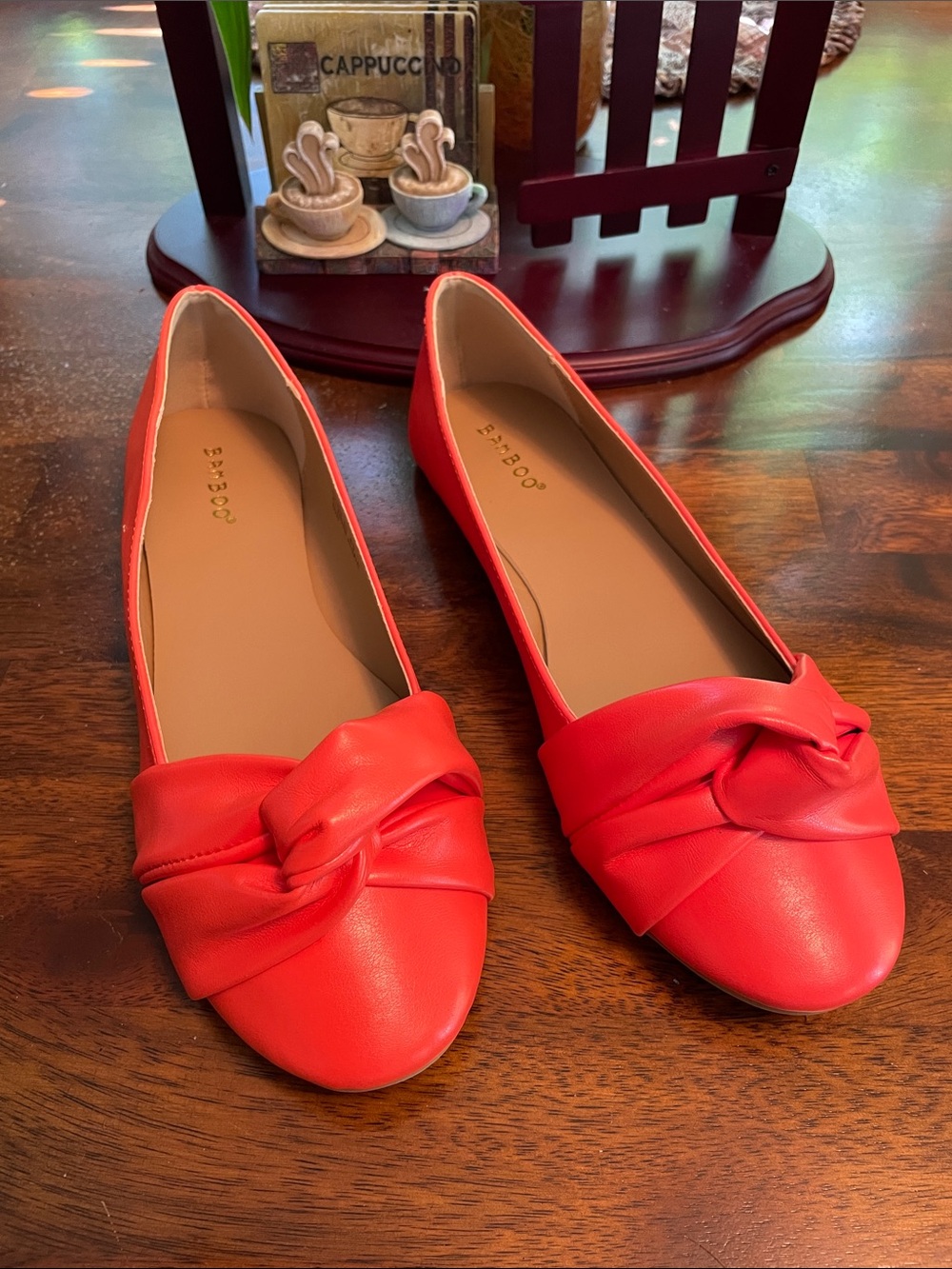 BAMBOO Knot-Front Ballet Flats Women’s 8.5 EUR 38.5 Orange
